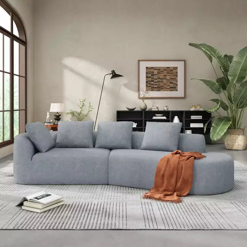 Divano componibile moderno Christopher Knight Home 116 curvo con spugna ad alta densità e 4 cuscini