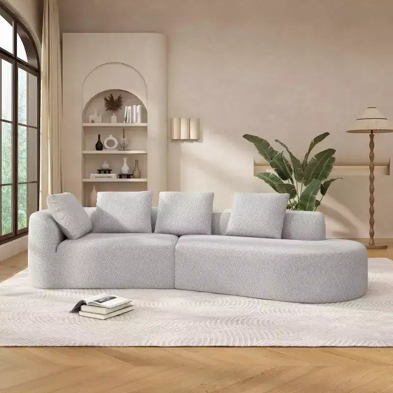Divano componibile moderno Christopher Knight Home 116 curvo con spugna ad alta densità e 4 cuscini
