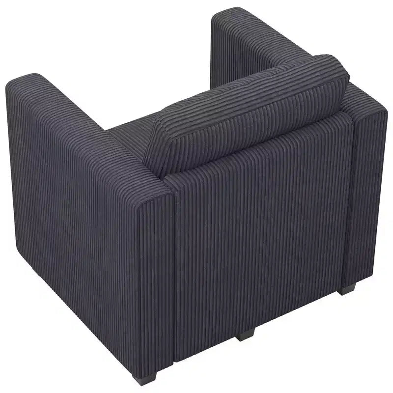 Belffin Divano Sezionale Modulare in Velluto a Coste, Modulo Centrale, Divano Sezionale Moderno Convertibile, Grigio Scuro