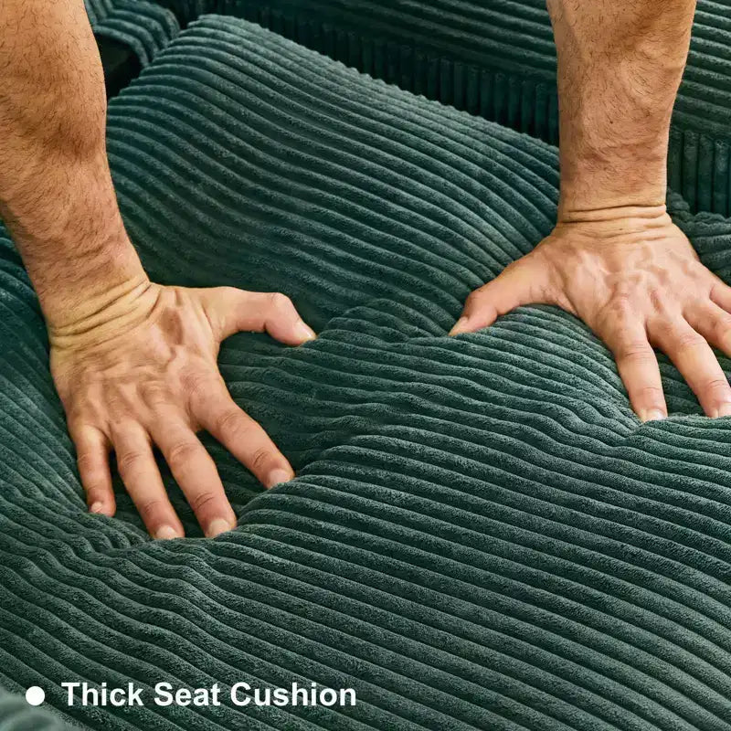 Divano letto modulare di grandi dimensioni Belffin, divano angolare di lusso in velluto a coste con pouf contenitore per soggiorno
