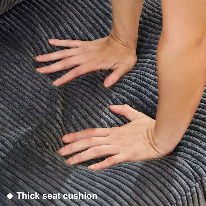 Divano letto modulare di grandi dimensioni Belffin, divano angolare di lusso in velluto a coste con pouf contenitore per soggiorno