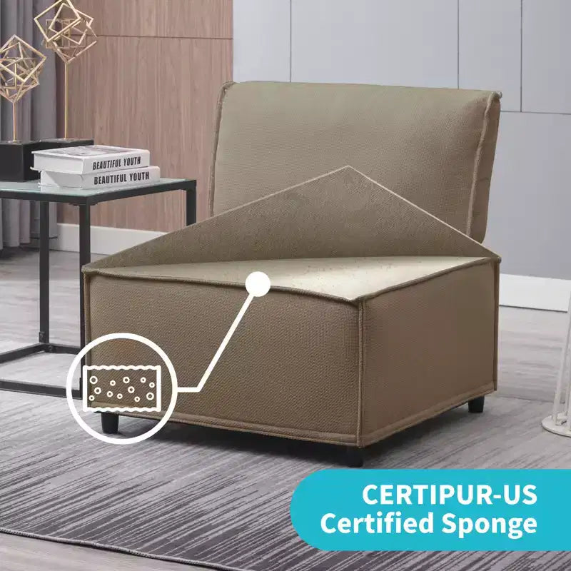 Divano Sezionale Mjkone Modulare a U/L con Pouf, Divano Letto Oversize Moderno Reversibile Convertibile