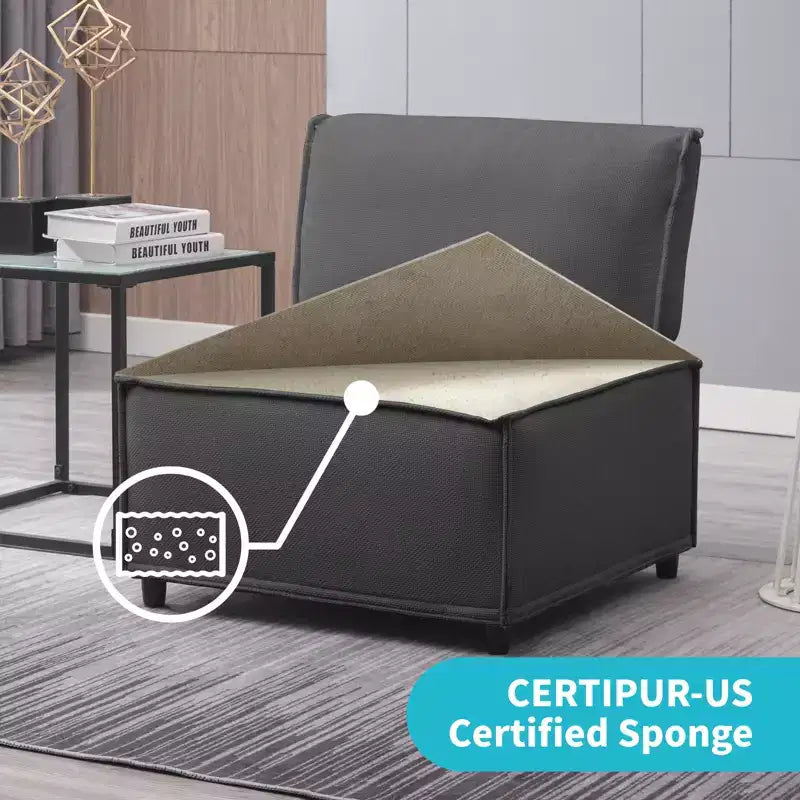 Divano Sezionale Mjkone Modulare a U/L con Pouf, Divano Letto Oversize Moderno Reversibile Convertibile