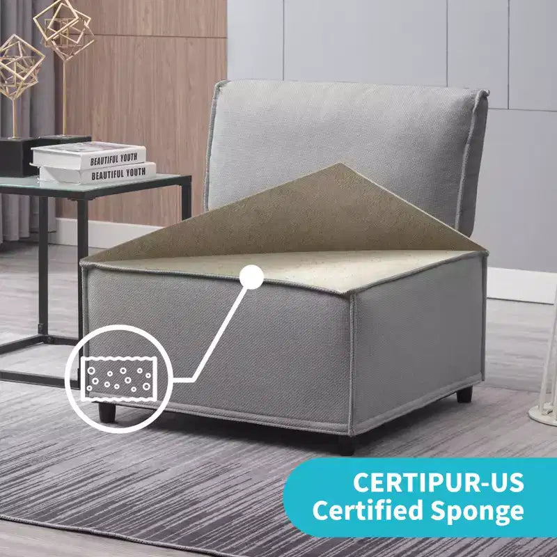 Divano Sezionale Mjkone Modulare a U/L con Pouf, Divano Letto Oversize Moderno Reversibile Convertibile