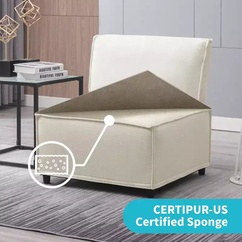Divano Sezionale Mjkone Modulare a U/L con Pouf, Divano Letto Oversize Moderno Reversibile Convertibile