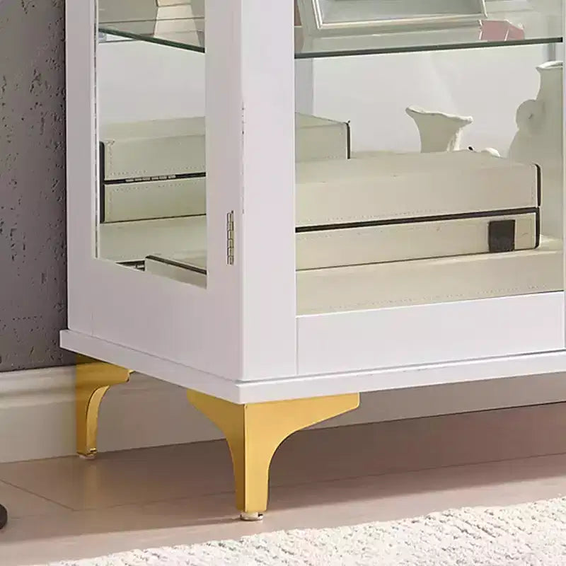 Mobile buffet moderno Kings Brand Furniture con ante in vetro e ripiani regolabili