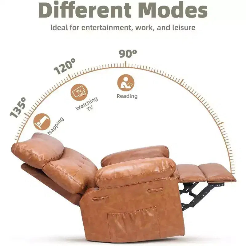 27 Poltrone reclinabili oversize con calore e massaggio, girevoli a 360° e dondolio manuale, telecomando per soggiorno, camera da letto