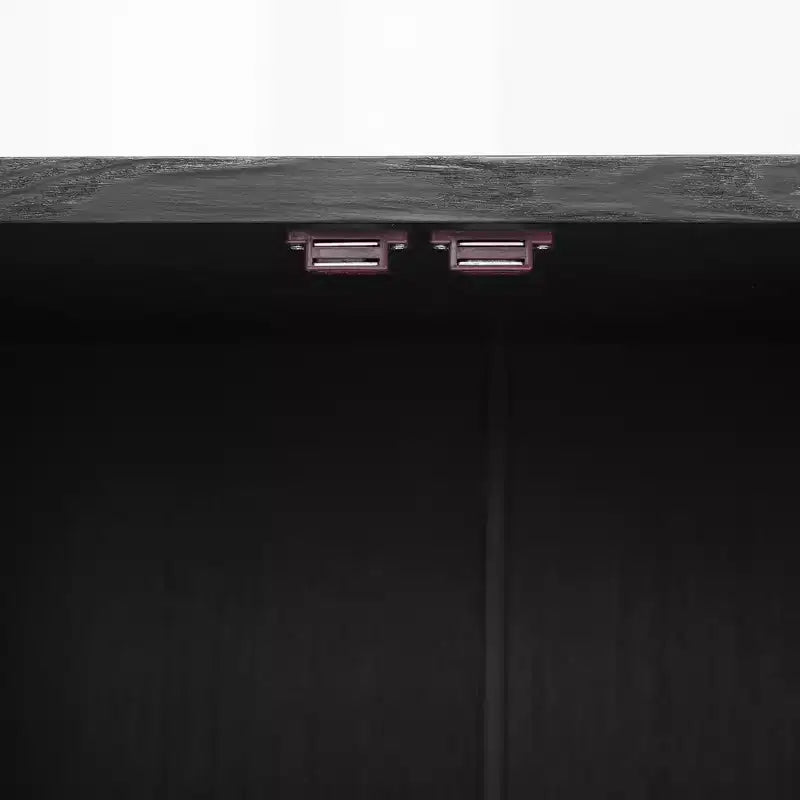 Mobile credenza da fattoria con contenitore, mobile buffet in legno con ante in vetro e ripiani regolabili