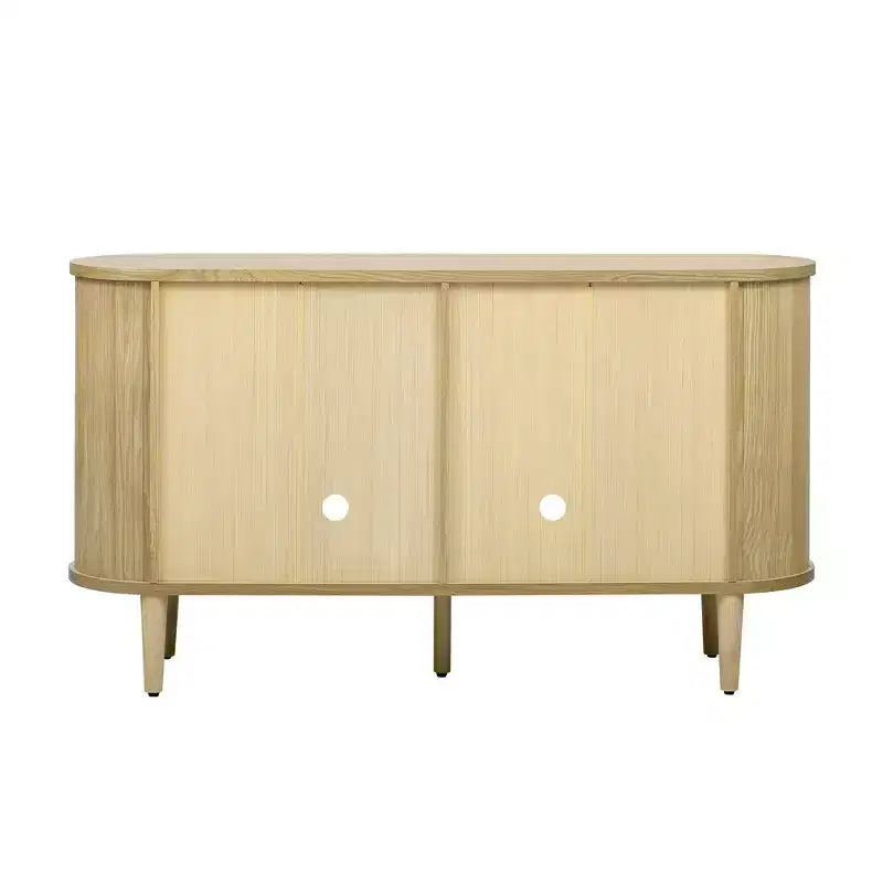 Mobile credenza da fattoria con contenitore, mobile buffet in legno con ante in vetro e ripiani regolabili