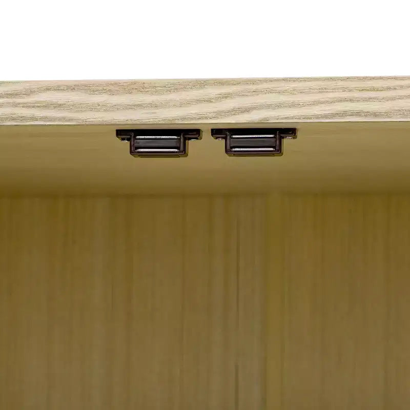 Mobile credenza da fattoria con contenitore, mobile buffet in legno con ante in vetro e ripiani regolabili