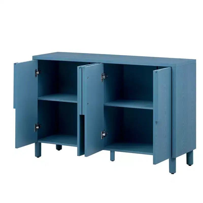 Mobile credenza a 4 ante con spazio contenitivo, credenza in legno con maniglie e ripiani regolabili