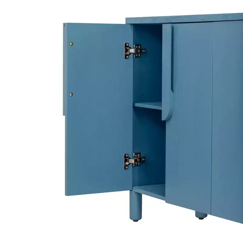 Mobile credenza a 4 ante con spazio contenitivo, credenza in legno con maniglie e ripiani regolabili