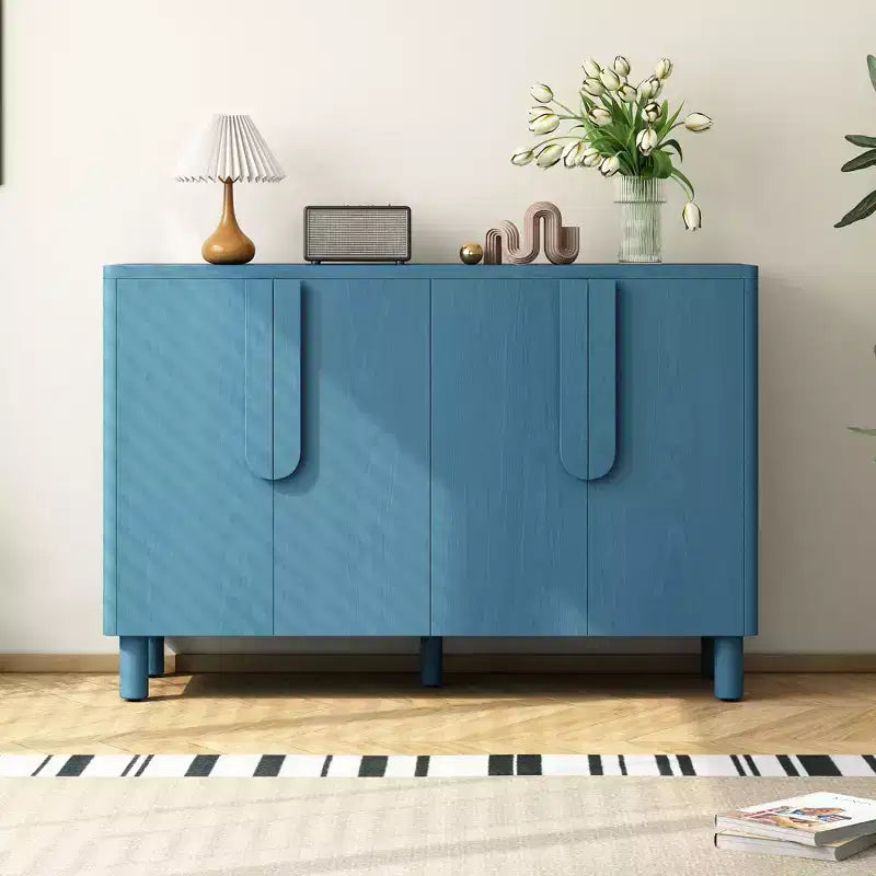 Mobile credenza a 4 ante con spazio contenitivo, credenza in legno con maniglie e ripiani regolabili