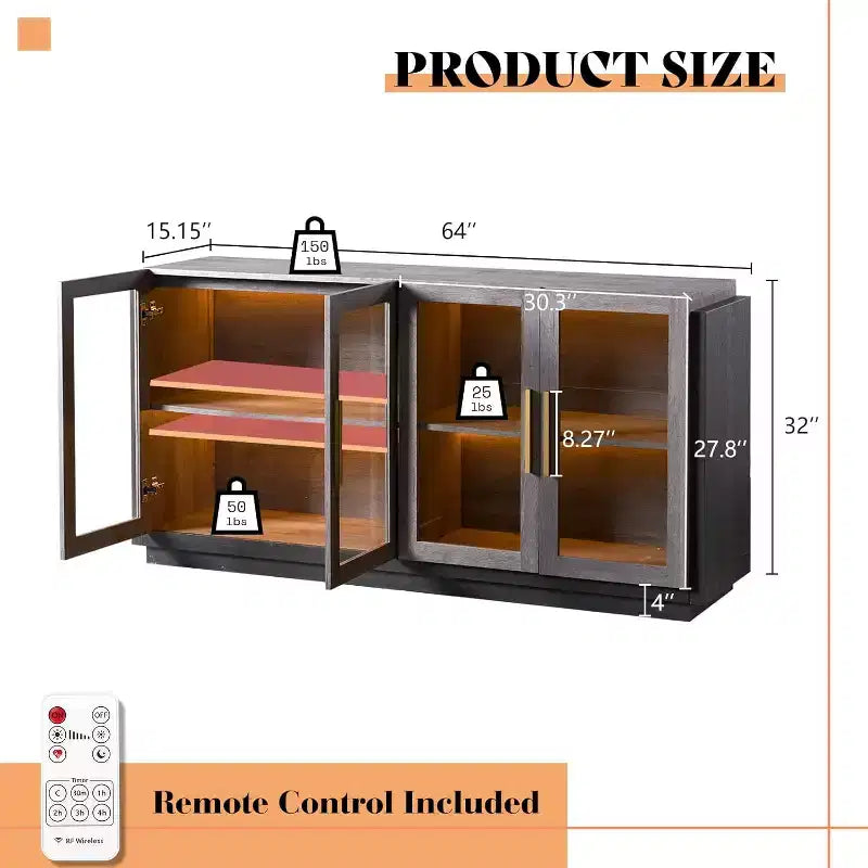 AMERLIFE Credenza da Soggiorno, Mobile Dispensa di Colore Misto
