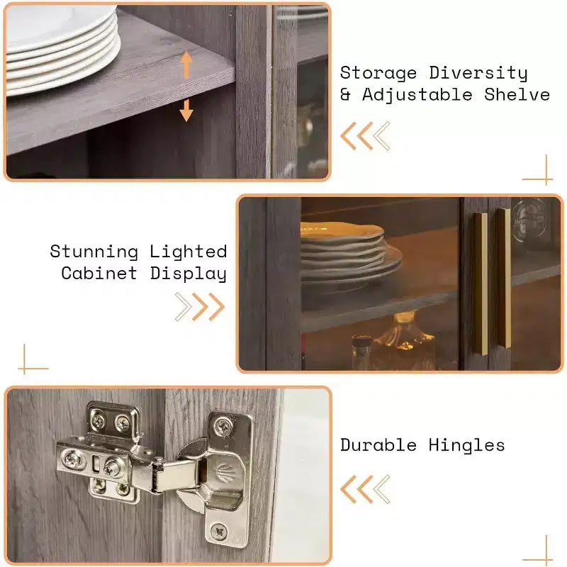 AMERLIFE Credenza da Soggiorno, Mobile Dispensa di Colore Misto