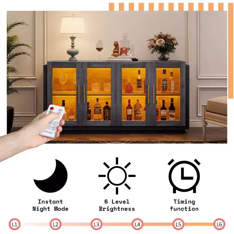 AMERLIFE Credenza da Soggiorno, Mobile Dispensa di Colore Misto