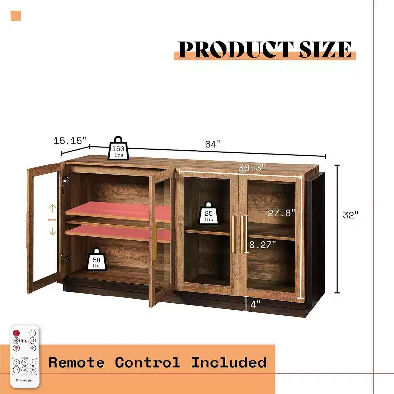 AMERLIFE Credenza da Soggiorno, Mobile Dispensa di Colore Misto