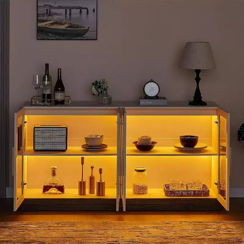 AMERLIFE Credenza da Soggiorno, Mobile Dispensa di Colore Misto