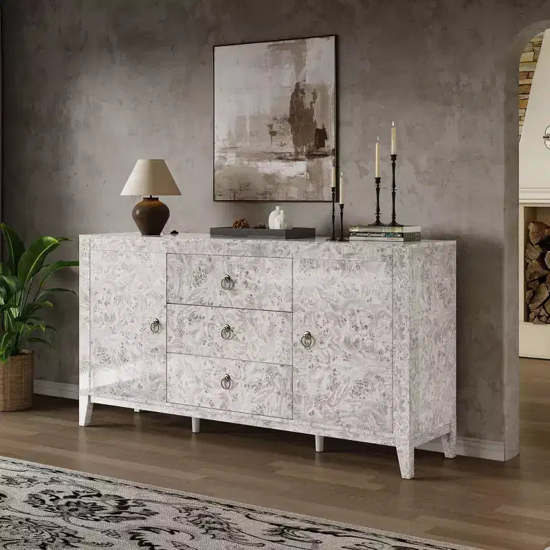AMERLIFE Credenza a Buffet Lucida in Radica
