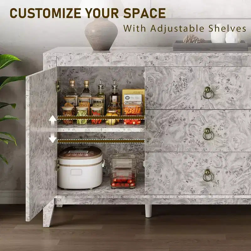 AMERLIFE Credenza a Buffet Lucida in Radica