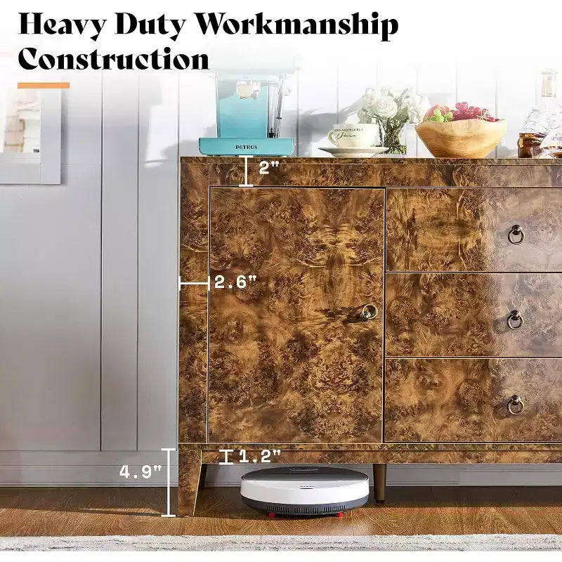 AMERLIFE Credenza a Buffet Lucida in Radica