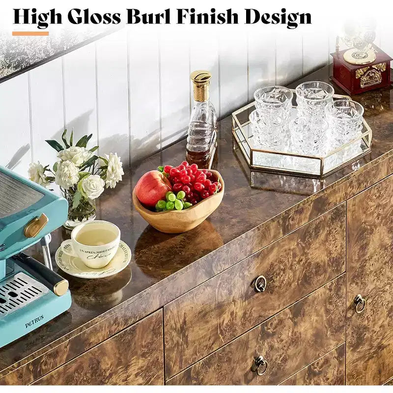AMERLIFE Credenza a Buffet Lucida in Radica