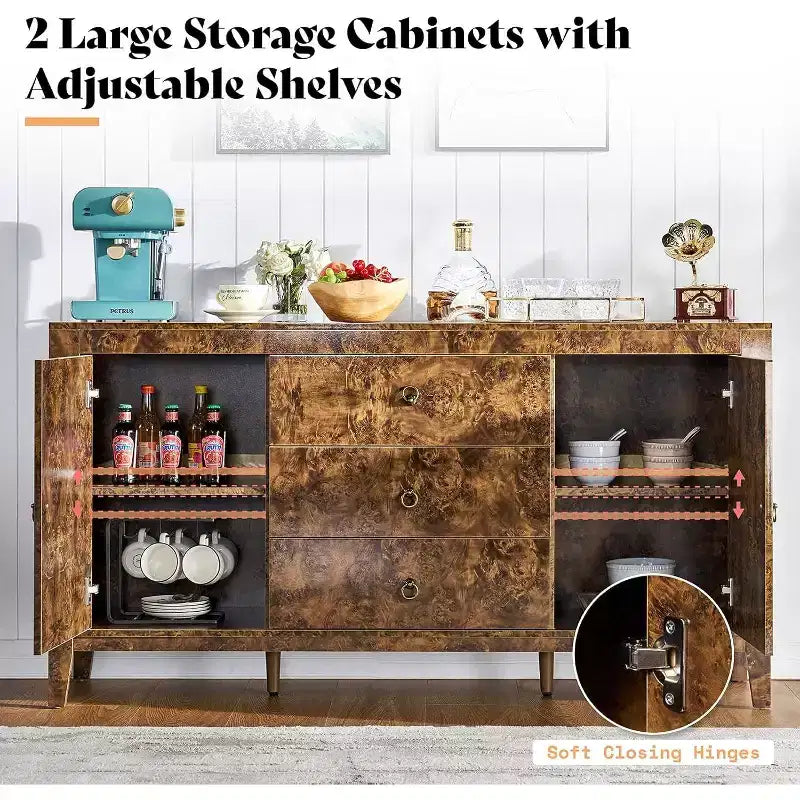 AMERLIFE Credenza a Buffet Lucida in Radica