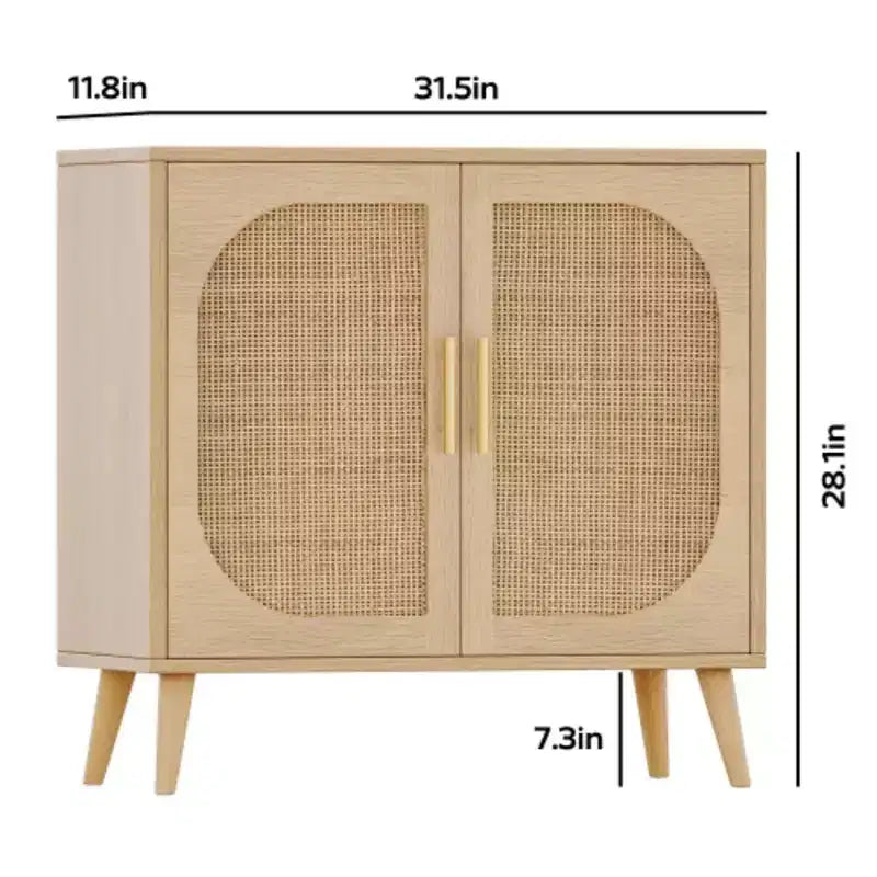 Credenza Buffet con Ripostiglio, Armadietto Bagno a Terra, con Due Ante e 4 Scomparti per Riporre