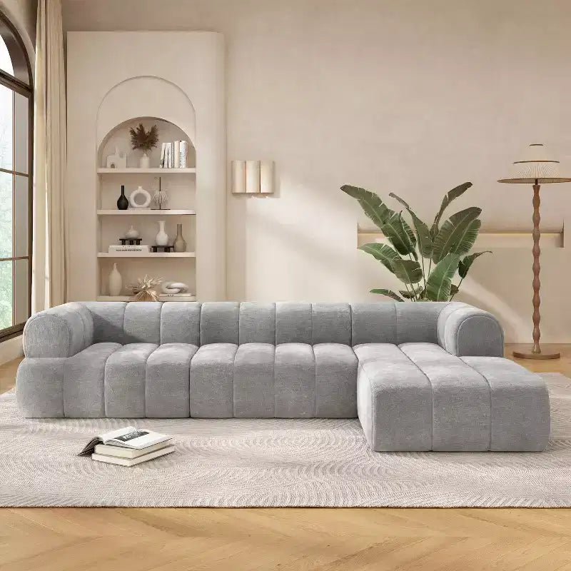 Christopher Knight Home Keri 122 Divano componibile moderno a L in schiuma ad alta densità con schienale basso