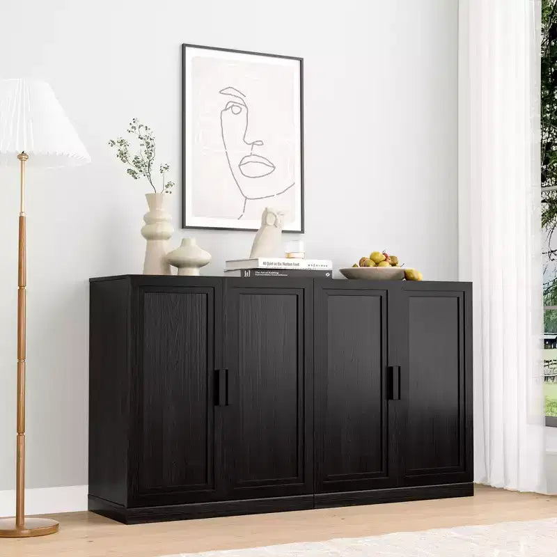 Mobile e credenza impilabili in legno massello con ripiani regolabili