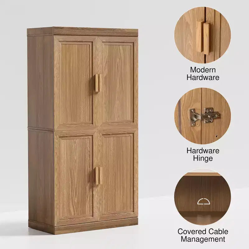 Mobile e credenza impilabili in legno massello con ripiani regolabili