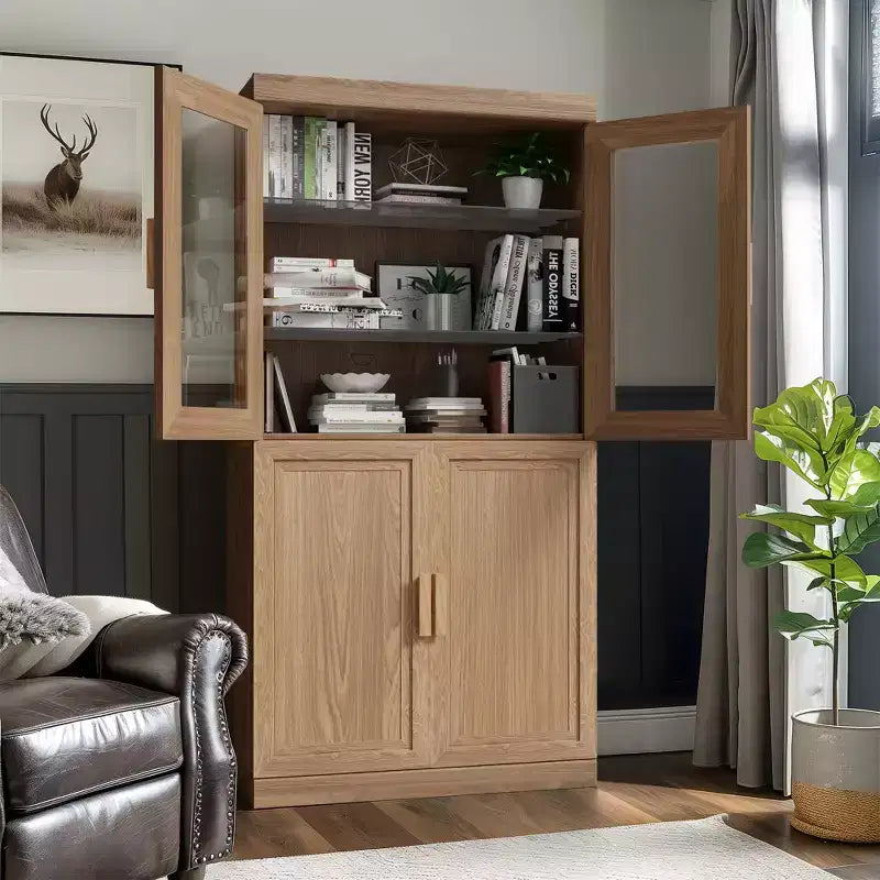 Mobile e credenza impilabili in legno massello con ripiani regolabili