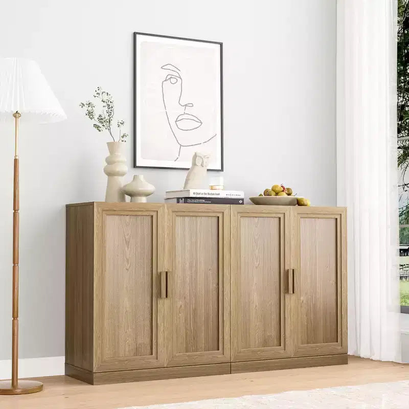 Mobile e credenza impilabili in legno massello con ripiani regolabili