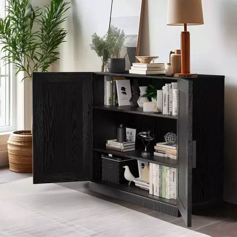 Mobile e credenza impilabili in legno massello con ripiani regolabili
