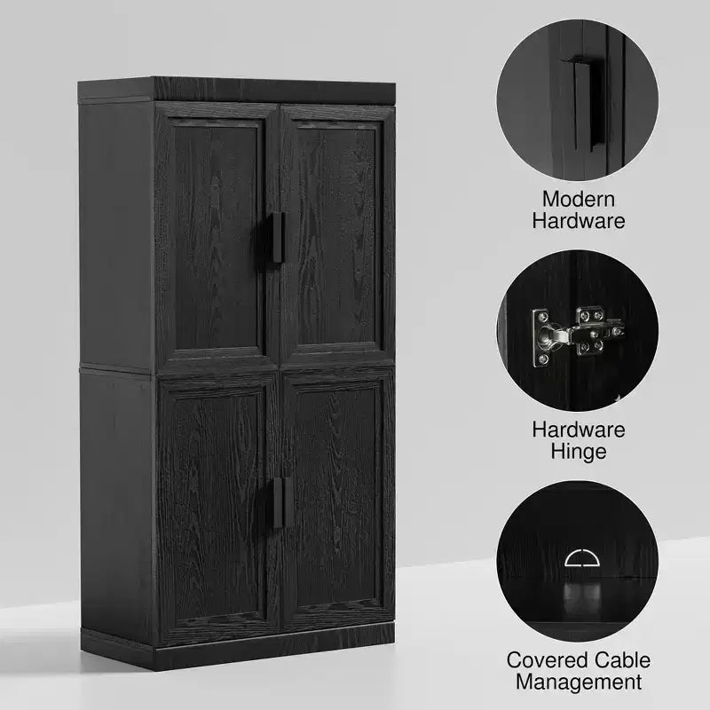 Mobile e credenza impilabili in legno massello con ripiani regolabili