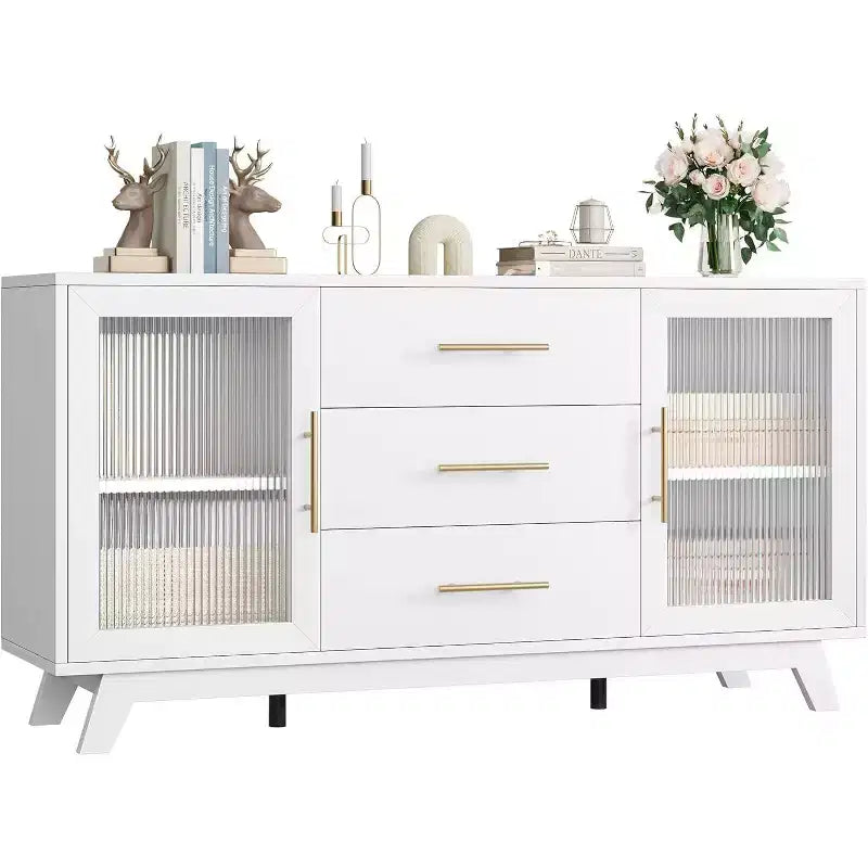 Mobiletto Bar Coffer con 2 Ante in Vetro Scanalato