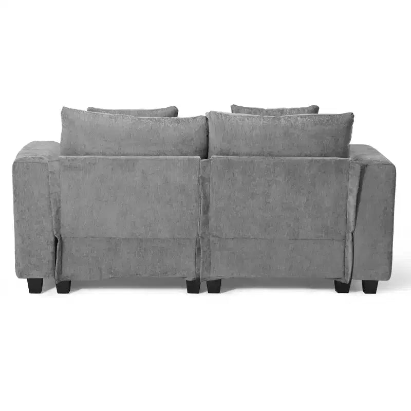 WestinTrends Augusta Divano Sezionale Modulare a U Chenille 128 con Chaise Longue, Porte USB/Type-C e Tasche Laterali