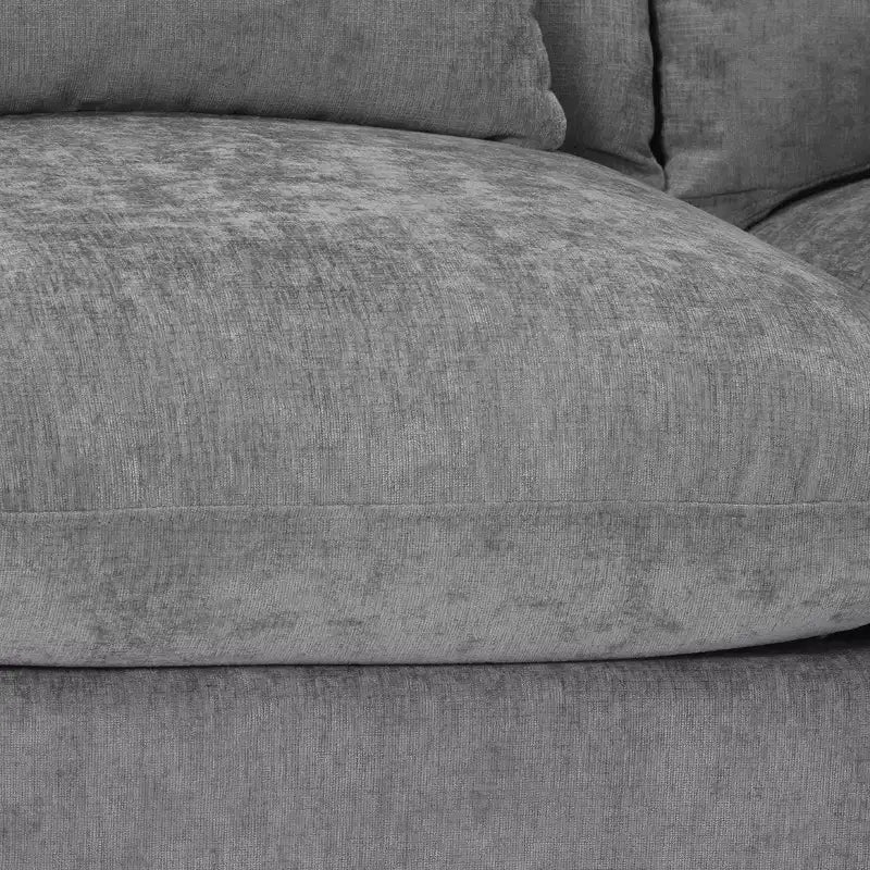 WestinTrends Augusta Divano Sezionale Modulare a U Chenille 128 con Chaise Longue, Porte USB/Type-C e Tasche Laterali