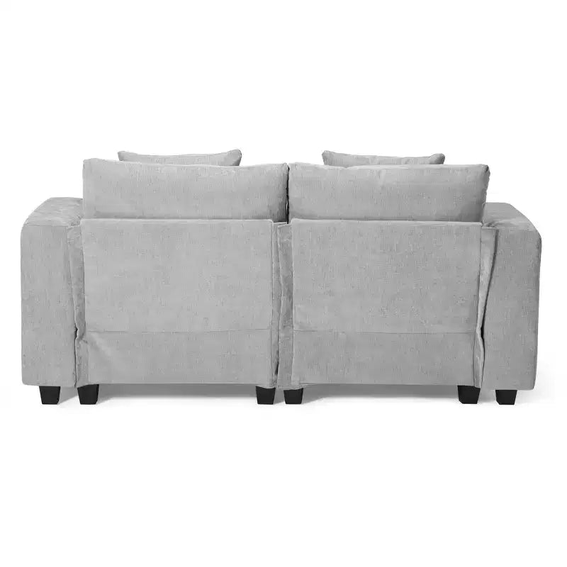 WestinTrends Augusta Divano Sezionale Modulare a U Chenille 128 con Chaise Longue, Porte USB/Type-C e Tasche Laterali