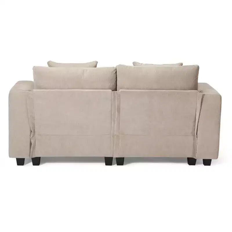 WestinTrends Augusta Divano Sezionale Modulare a U Chenille 128 con Chaise Longue, Porte USB/Type-C e Tasche Laterali
