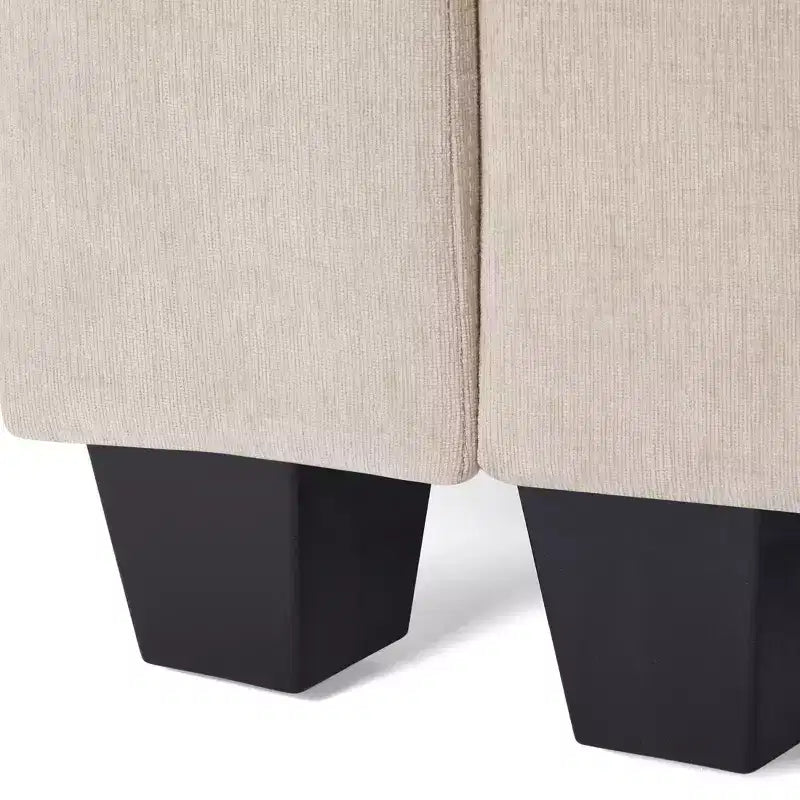 WestinTrends Augusta Divano Sezionale Modulare a U Chenille 128 con Chaise Longue, Porte USB/Type-C e Tasche Laterali
