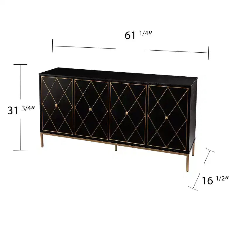Credenza Madia Marradi con Contenitore - Nera - SEI