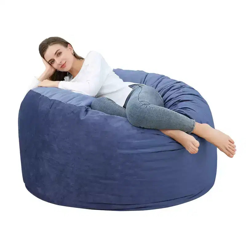 Poltrona Sacco 4 Piedi, Pouf Grande in Memory Foam per Adulti, Grande Divano con Morbido Rivestimento Rimovibile in Microfibra 4'