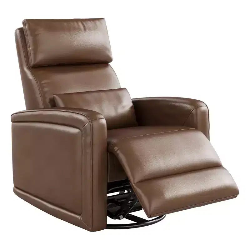 Poltrona Reclinabile Manuale, Divano Girevole a Dondolo a 360°, Poltrona Singola in Similpelle, Recliner Moderno con Schienale Alto e Ergonomico, per Soggiorno