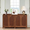 MAYEERTY Farmhouse Buffet Cabinet with Spring-Loaded Doors & Adjustable Shelves