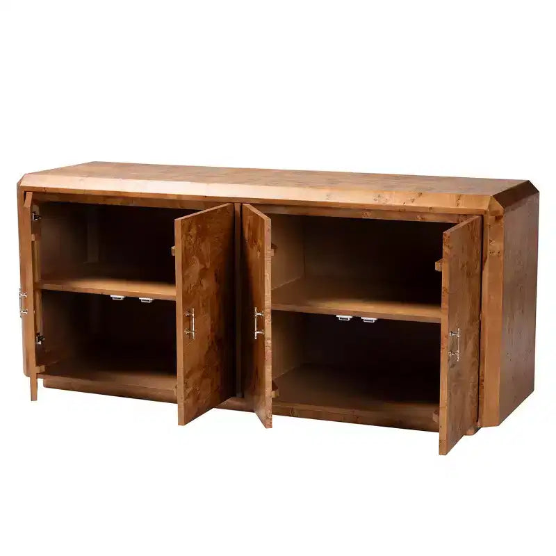 bali & pari Valora Madia Buffet a 4 Ante in Legno di Olmo Burl Moderno e Contemporaneo