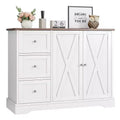 Sideboard with storage, sideboard with doors, wooden coffee bar cabinet with 3 drawers, storage cabinet for kitchen, dining room, living room