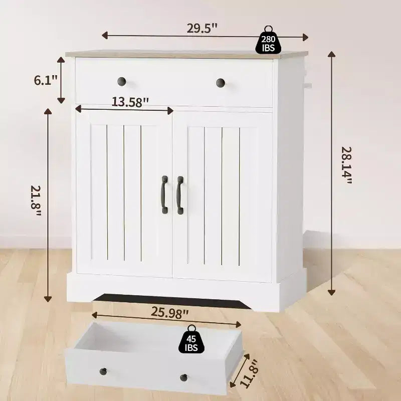 29.5 Credenza Moderna con Mobile Buffet, Tavolino Buffet Moderno da Bar per Caffè, Ripiani Regolabili, Dispensa in Legno da Cucina, per Soggiorno, Ingresso