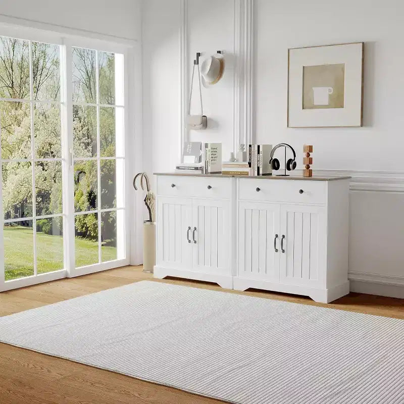 29.5 Credenza Moderna con Mobile Buffet, Tavolino Buffet Moderno da Bar per Caffè, Ripiani Regolabili, Dispensa in Legno da Cucina, per Soggiorno, Ingresso