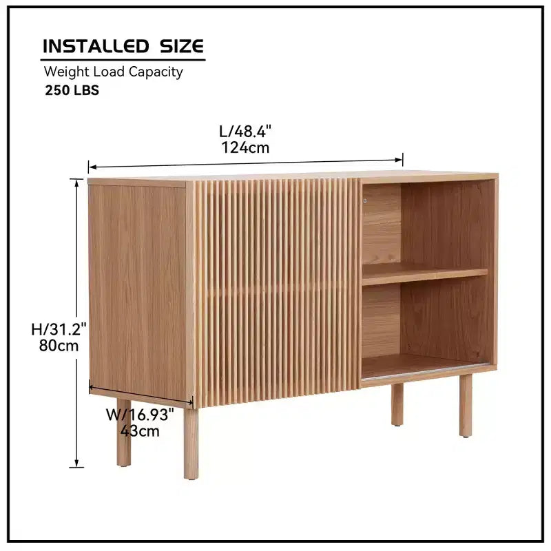 GDFStudio Margaret Madia moderna in legno da 48,4 pollici con anta scorrevole